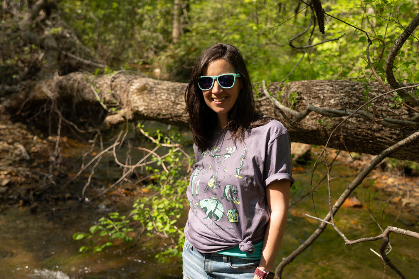 100% Organic Cotton MountainStrong T-shirt- Cosmic Purple