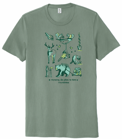 100% Organic Cotton MountainStrong T-shirt- Matcha Green