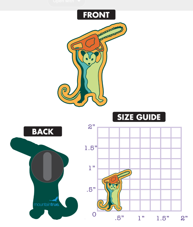 MountainStrong possum pin