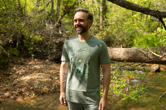 100% Organic Cotton MountainStrong T-shirt- Matcha Green